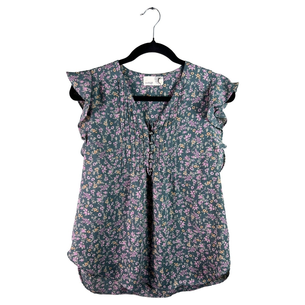 Everleigh Floral Flutter Sleeve Blouse Women XS Cottagecore Boho